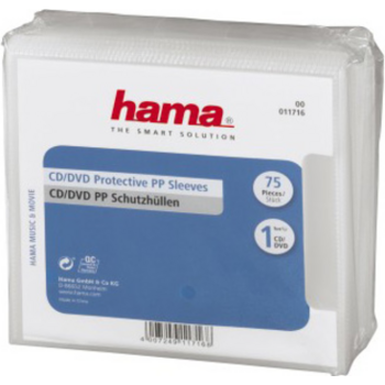 Конверт Hama на 1CD/DVD H-11716 прозрачный (упак.:75шт)