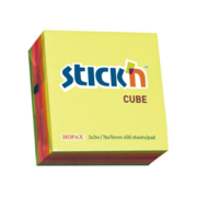 Блок самоклеящийся бумажный Stick`n 21012 76x76мм 400лист. 70г/м2 неон 5цв.в упак.
