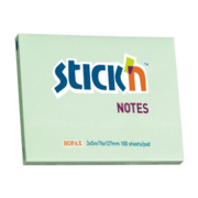 Блок самоклеящийся бумажный Stick`n 21156 76x127мм 100лист. 70г/м2 пастель зеленый