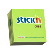 Блок самоклеящийся бумажный Stick`n 21339 51x51мм 250лист. 70г/м2 неон+пастель зеленый 2цв.в упак.