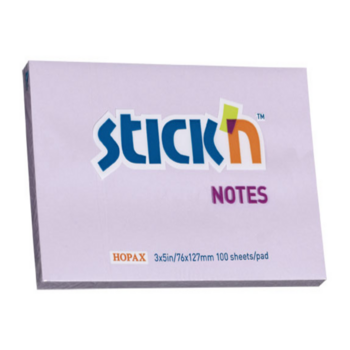 Блок самоклеящийся бумажный Stick`n 21405 76x127мм 100лист. 70г/м2 пастель сиреневый