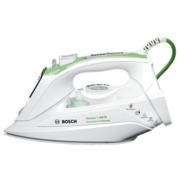 BOSCH TDA702421E Утюг, алюминиевая подошва, защита от накипи, функция капля-стоп, автонастройки режимов глажения, белый/ зелёный