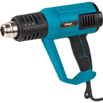 Bort BHG-2000L-K Фен технический [98291582] { 2000 Вт, 2 режима, 480 л/мин, 0.85 кг, 4 насадки, кейс, Дисплей LED }