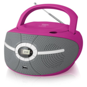 Аудиомагнитола CD/MP3 BBK BX195U (P) pink (2Вт, CD/MP3, USB, FM, AUX, Выход на наушники) (BX195U (BX195U (P))