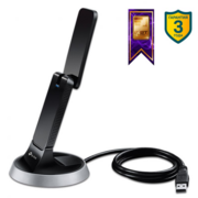 Archer T9UH AC1900 Wi-Fi USB-адаптер высокого усиления, 3T4R, до 1300 Мбит/с на 5 ГГц или до 600 Мбит/с на 2,4 ГГц, поддержка стандартов 802.11ac/a/b/g/n, Beamforming, USB 3.0, кнопка WPS, внешняя антенна, универсальная совместимость, (096137)