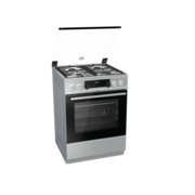 Комбинированная плита GORENJE Комбинированная плита GORENJE/ 85x60x60, 4 газовые конфорки, духовка электрическая, гриль, 67 л, нержавеющая сталь