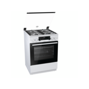 Комбинированная плита GORENJE Комбинированная плита GORENJE/ 85x60x60, 4 газовые конфорки, духовка электрическая, гриль, 67 л, белый