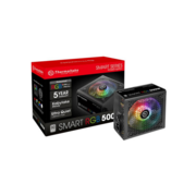 Блок питания Thermaltake ATX 500W Smart RGB 500 80+ white (20+4pin) APFC 120mm fan color LED 6xSATA RTL