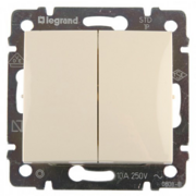 Legrand 774305 Выключатель Valena двухклавишный 10 AX(слоновая кость)