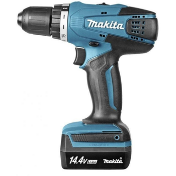 Makita DF347DWLE Дрель ак,{14.4В,2х1.5Ач Li-ion,БЗП-10мм,0-400-1400обм,3015Нм,1.4кг,чем,фонарь,G-серия}