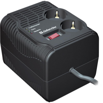 Defender Стабилизатор напряжения AVR 1000 Typhoon 320 Вт, 2 розетки [99033]