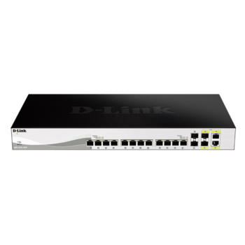 D-Link DXS-1210-16TC/A2A PROJ Настраиваемый коммутатор Smart уровня 2+ с 12 портами 10GBase-T, 2 портами 10GBase-X SFP+ и 2 комбо-портами 10GBase-T/SFP+