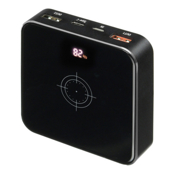 Мобильный аккумулятор Buro HG8000-WCH QC 3.0 Wireless Charge Li-Pol 8000mAh 3A черный 2xUSB материал алюминий беспроводная зарядка
