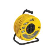 Удлинитель силовой IEK Industrial (WKP15-16-04-50) 3x1.5кв.мм 4розет. 50м ПВС 16A катушка желтый