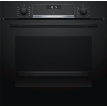 Встраиваемая электрическая духовка BOSCH Serie 6, духовой шкаф, черный, 7 режимов, 2-х слойное остекление, LCD-дисплей, утапливаемые переключатели, галогенное освещение, 10 автопрограмм, самоочистка EcoClean (задняя стенка), дверца с амортизатором SoftClo