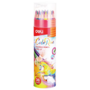 Карандаши цв. Deli EC00337 ColoRun трехгран. 36цв. карт.тубус