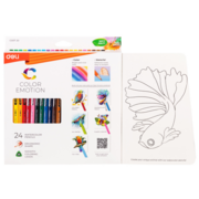 Карандаши цв. Deli EC00720 Color Emotion акварель. липа 24цв. коробка/европод. (24шт)