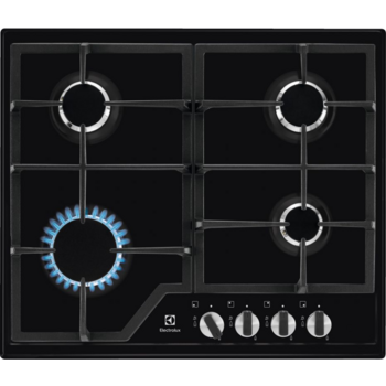 Встраиваемые газовые панели ELECTROLUX Встраиваемые газовые панели ELECTROLUX/ Газ, 60 см, газовая, эмаль, независимая, электроподжиг, газ-контроль, черная