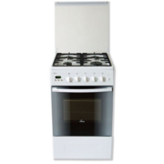 Плита Газовая Flama BG 2422 W белый (стеклянная крышка) реш.чугун