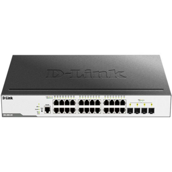 Коммутатор D-Link PROJ Управляемый L2 коммутатор, 24x1000Base-T, 4x10GBase-X SFP+, защита от статического электричества до 6 кВ, CLI, консольный порт RJ-45, RPS, поддержка Dying Gasp