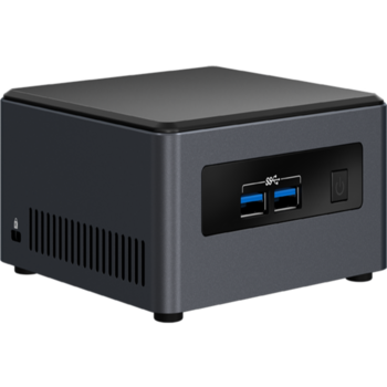 Компьютер Intel NUC BLKNUC7I3DNHNC2, i3 7100U, 4Gb DDR4-2133 SODIMM pre-installed, VGA Intel HD Graphics 620 (2xHDMI 4K), 5xUSB3.0, 1TB 2.5 HDD pre-installed, 1xM.2 SSD, GBL, WiFi, Win10 PRO