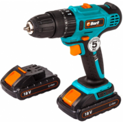 Bort BAB-18Ix2Li-FD Дрель-шуруповерт аккумуляторная ударная [91275998]{ 18 В, 1.5 Ач, Li-lon, 2 Акк, 37 Нм, 400 об/мин, БЗП, 1.1 кг, сумка, ЗУ }