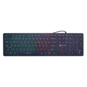 Клавиатура Оклик 420MRL черный USB slim Multimedia LED