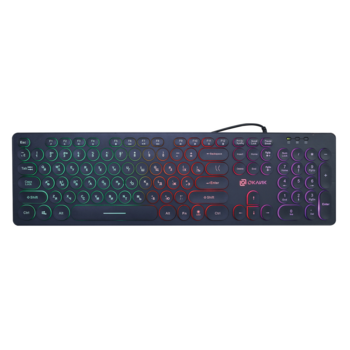 Клавиатура Оклик 420MRL черный USB slim Multimedia LED