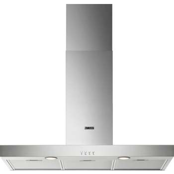 Вытяжка ZANUSSI Вытяжка ZANUSSI/ Каминная, 90 см шириной, 3 скорости работы, нержавеющая сталь.
