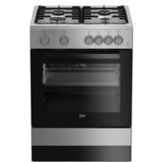 Плита Газовая Beko FSG62110DSCS серебристый/черный (стеклянная крышка) реш.эмаль