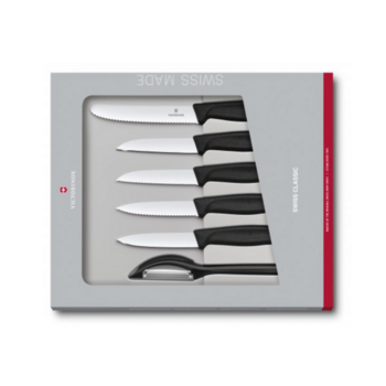 Набор ножей кухон. Victorinox Swiss Classic Paring 6.7113.6G компл.:6предм. черный подар.коробка