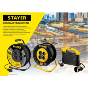 Удлинитель силовой Stayer 55026-10 3x1.5кв.мм 1розет. 10м КГ без катушки черный