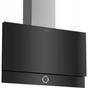 Вытяжка BOSCH Home Connect Serie 8, плоская вытяжка 90см, черная, двухмоторная конструкция, мотор EcoSilenceDrive, производительность до 730 м3/ч, режим отвода/циркуляции (требуется установка комплекта), 3 ступени мощности + 2 интенсивных режима с отключе