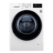 Стиральная машина LG Electronics Стиральная машина LG Electronics/ Полноразмерная стиральная машина с технологией AI DD, 85x60x56.5, загрузка фронтальная, 9кг, до 1400 об/мин при отжиме, функция пара, дисплей, цвет: белый, люк черный, панель на русском яз