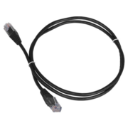 Патч-корд Lanmaster TWT-45-45-1.0-BK UTP RJ-45 вил.-вилка RJ-45 кат.5E 1м черный ПВХ (уп.:1шт)