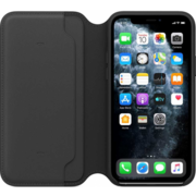 Apple iPhone 11 Pro Max Leather Folio - Black, Кожанный чехол Folio для Iphone 11 Pro Max черного цвета