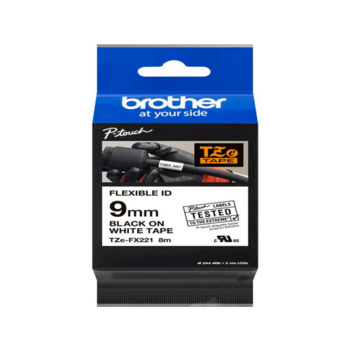 Картридж ленточный Brother TZEFX221 черный на белом для Brother P-Touch
