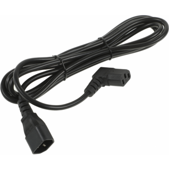 Hyperline PWC-IEC13A-IEC14-3.0-BK Кабель питания монитор-компьютер IEC 320 C13 (угловая) - IEC 320 C14 (3x1.0), 10A, прямая вилка, 3м, цвет черный (ПВС-АП-3*1,0-250-C13SC14-10-3,0 ГОСТ 30851.1-2002 (МЭК 60320-1:1994))