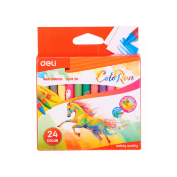 Восковые мелки Deli EC20820 Colorun 24цв. картон.кор./европод.
