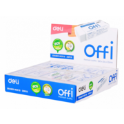 Ластик Deli EH03110 Offi 60x24x12мм ПВХ белый индивидуальная картонная упаковка