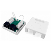 Розетка Hyperline SB1-2-8P8C-C5E-WHRJ45 2 кат.5E UTP бел. (упак.:1шт)