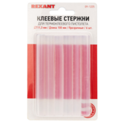 REXANT (09-1225) Клеевые стержни d=11,3 мм, L=100 мм, прозрачные (упак. 6 шт.)