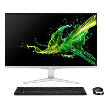 Моноблок Acer Aspire C27-962 27" Full HD i5 1035G1 (1)/8Gb/SSD256Gb/MX130 2Gb/Endless/GbitEth/WiFi/BT/135W/клавиатура/мышь/серебристый 1920x1080