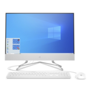 Моноблок HP 24-df0032ur NT 23.8" FHD(1920x1080) Pentium J5040, 4GB DDR4 2400 (1x4GB), SSD 128Gb, Intel Internal Graphics, noDVD, kbd&mouse wired, HD Webcam, Snow White, Win10, 1Y Wty