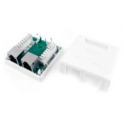 Розетка Hyperline SB1-2-8P8C-C6-SH-WHRJ45 2 кат.6 FTP бел. (упак.:1шт)