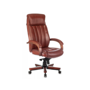 Кресло руководителя Бюрократ T-9922WALNUT светло-коричневый Leather Eichel кожа крестов. металл/дерево