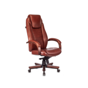 Кресло руководителя Бюрократ T-9923WALNUT светло-коричневый Leather Eichel кожа крестов. металл/дерево