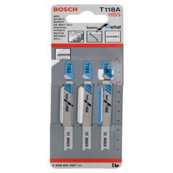 Набор пилок по металлу Bosch T 118 А 3пред. (лобзики)