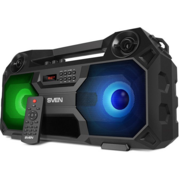 SVEN PS-520, черный, акустическая система 2.0, мощность 2x18 Вт (RMS), TWS, Bluetooth, FM, USB, microSD, LED-дисплей, ПДУ, встроенный аккумулятор