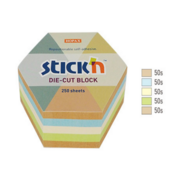 Блок самоклеящийся бумажный Stick`n 21828 61x70мм 250лист. пастель+крафт ассорти "гексагон"